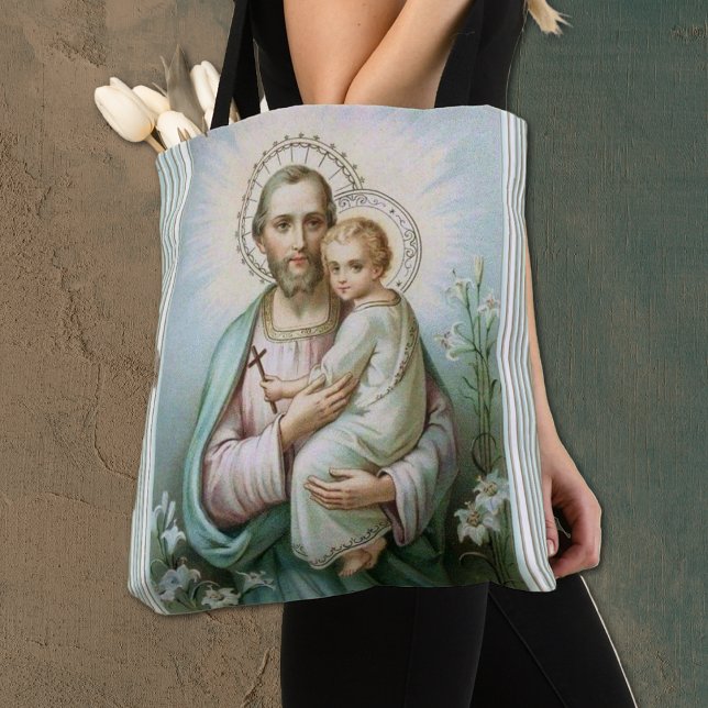 Tote Bag Saint-Joseph religieux avec Jésus-enfant (Créateur téléchargé)