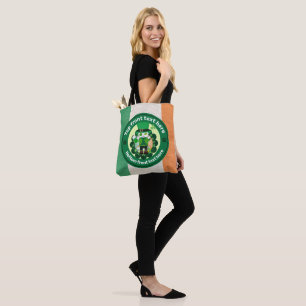 Tote Bag Saint Patrick avec un chat à un oeil heureux