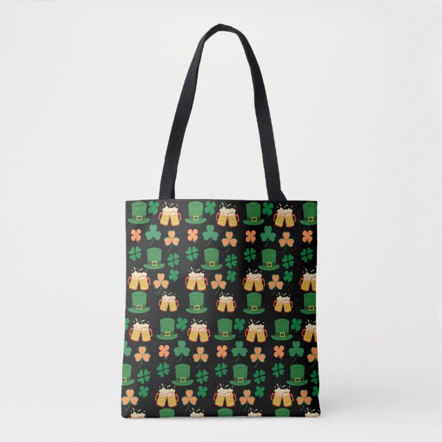 Tote Bag Saint patrick's day celtic, irish bière drôle, cha (Devant)