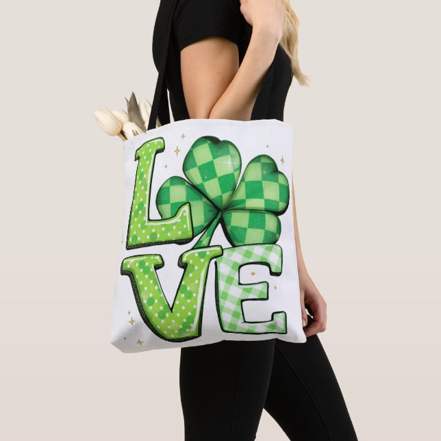 Tote Bag Saint Patrick's Day Love Green Irish (De près)