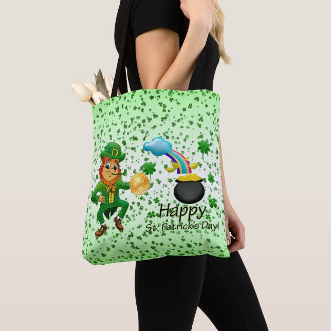 Tote Bag Saint Patrick's Day Regenbogen Klee Tasche (Von Nahem)