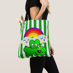 Tote Bag Saint Patrick's Day Regenbogen Klee Tasche