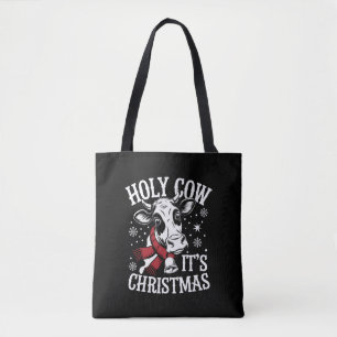 Tote Bag Saint Vache C'est Noël Funny Cow Lover Farm