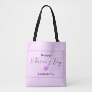 Tote Bag Saint-Valentin rose - violet