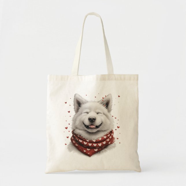 Tote Bag Saint-Valentin Samoyède Chien (Devant)