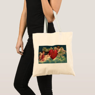 Tote Bag Saint-Valentin vintage victorien Chérubins au Para