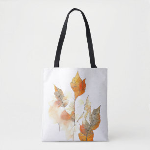 Tote Bag Saison d'automne de la feuille Nature aquarelle pe