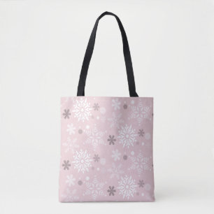 Tote Bag Saison de Fête du Flocon de neige rose