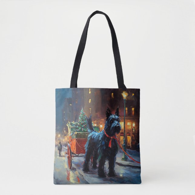 Tote Bag Saison de Noël du Terrier écossais (Devant)