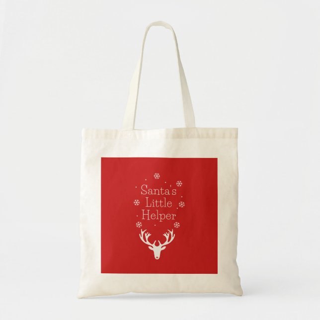 Tote Bag Saison de vacances, Joyeux Noël, Père Noël Helper (Devant)