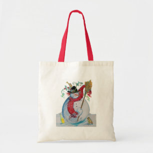 Tote Bag Saison d'hiver de SNOWMAN DRUNKKÉ AVEC OISEAUX