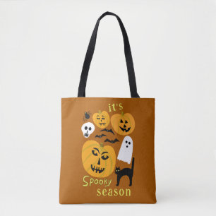 Tote Bag Saison éffrayante Citrouilles Ghost Bat HAPPY HALL