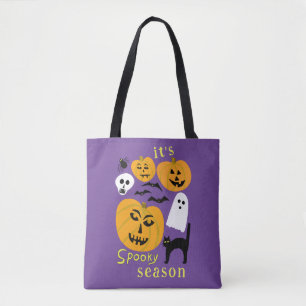 Tote Bag Saison éffrayante Citrouilles Ghost Bat HAPPY HALL