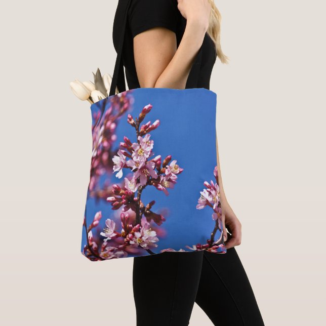 Tote Bag Sakura Cerry Blossoms Touché Bleu (De près)