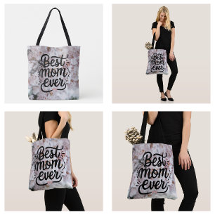 Tote Bag Sakura Rose Élégant Meilleure Maman de Tous les Te