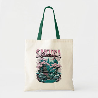 Tote Bag Sakura Sanctuary Japanese Garden