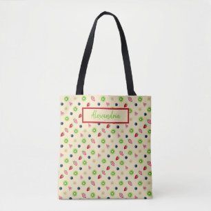 Tote Bag Salade De Fruits Colorée Lumineuse Avec Arrière - 