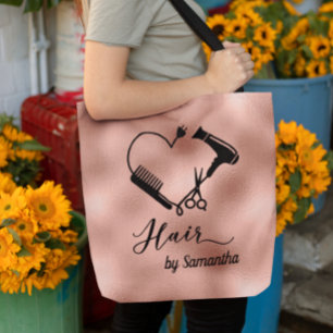Tote Bag Salon de coiffure personnalisé Rose Gold