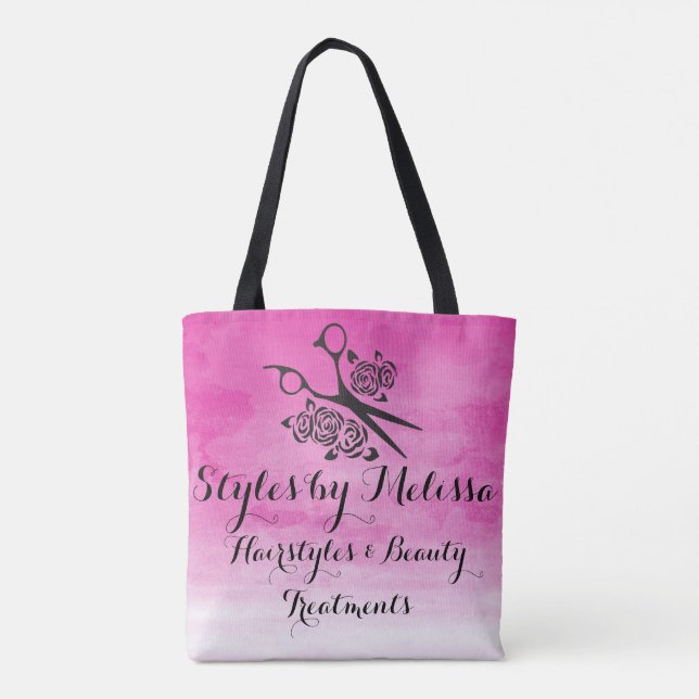 Tote Bag Salon rose de coutume de roses de coiffeur (Dos)