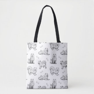 Tote Bag Samoyed dogs pattern
