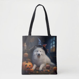 Tote Bag Samoyèdes Citrouilles Halloween Épouvantable
