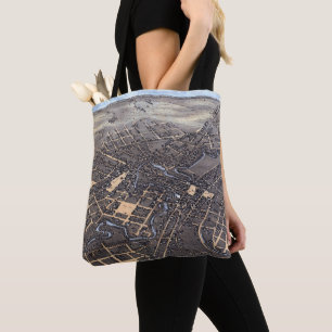 Tote Bag San Antonio, Texas, Antique Aerial City Map, 1873