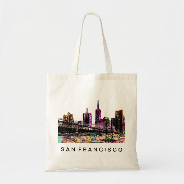 Tote Bag San Francisco, Californie en graffiti (Devant)