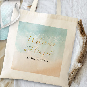 Tote Bag Sandy tropical Ocean Beach Mariage Bienvenue