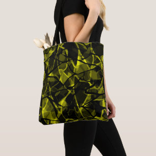 Tote Bag Sans joint liquide ondulé abstrait noir vert moder