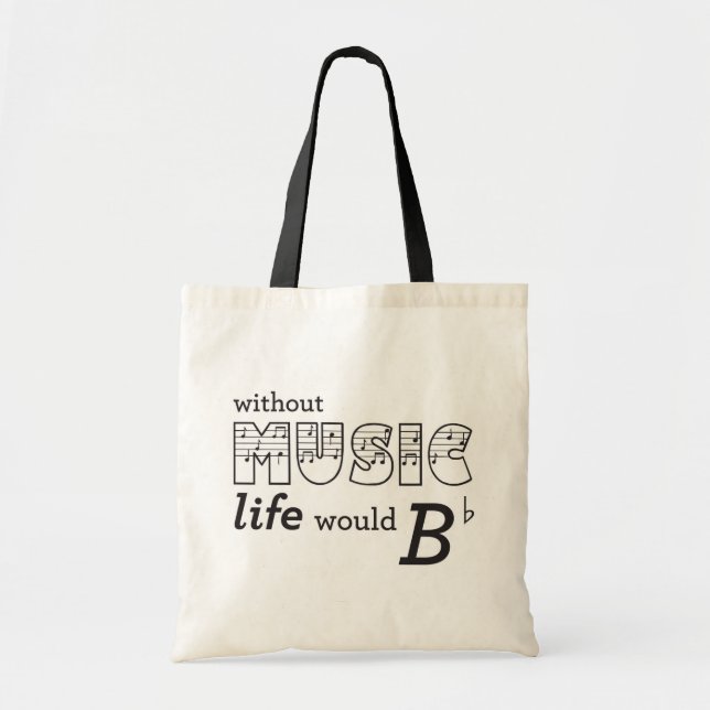 Tote Bag Sans vie de musique B-plat (Devant)
