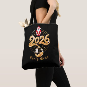 Tote Bag Santa 2026 Mode Fête Or Disco Noël