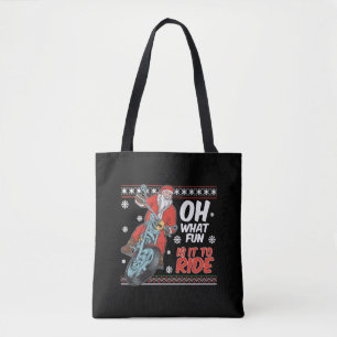 Tote Bag santa claus équitation moto noël