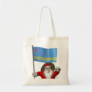 Tote Bag Santa Claus With Ensign Of Aruba