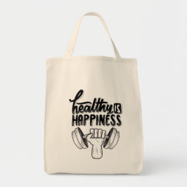 Tote Bag santé est bonheur gym motivation design