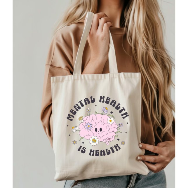 Tote Bag Santé mentale est la santé rétro (Créateur téléchargé)