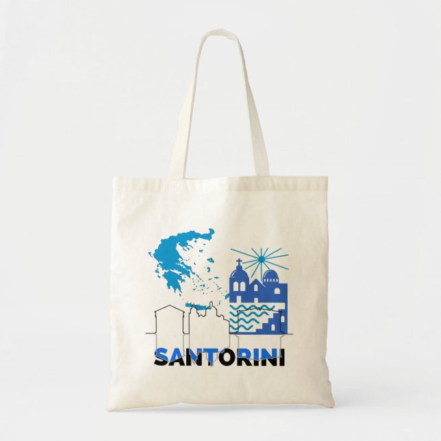 Tote Bag Santorin Grèce.b (Devant)