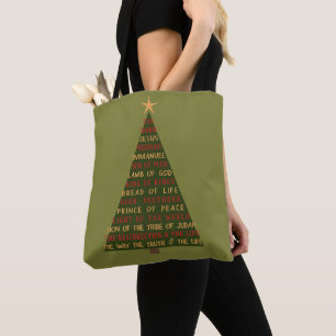 Tote Bag Sapin de Noël des Noms de Jésus