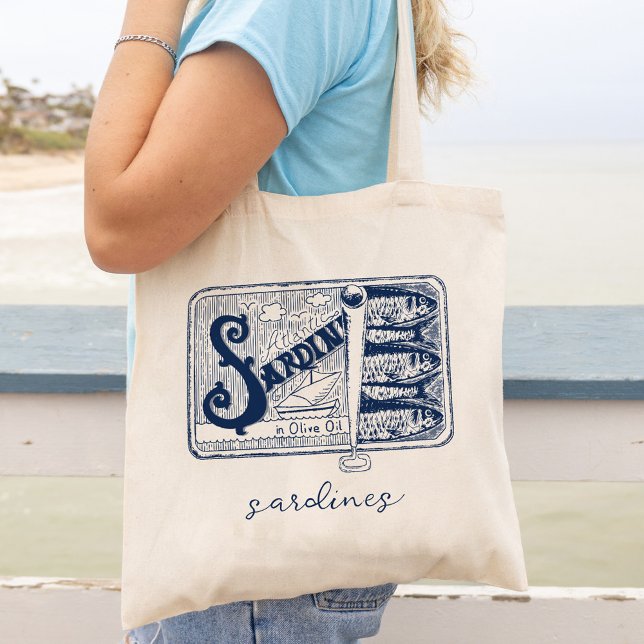Tote Bag Sardines de poisson en étain Pêcheur esthétique (Créateur téléchargé)