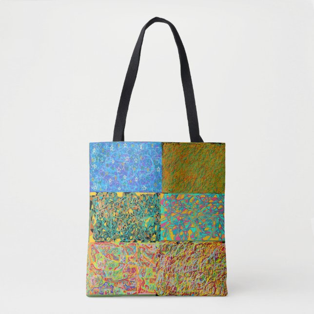 Tote Bag sari d'art abstrait comme patchwork (Devant)