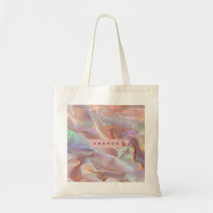 Tote Bag Satin Pailleté Pastel Iridescent Personnalisé