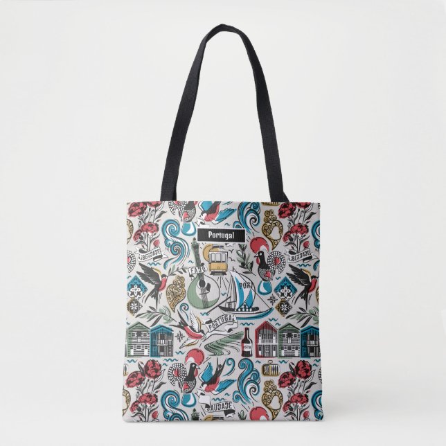 Tote Bag Saudade // motifs populaires du Portugal (Devant)
