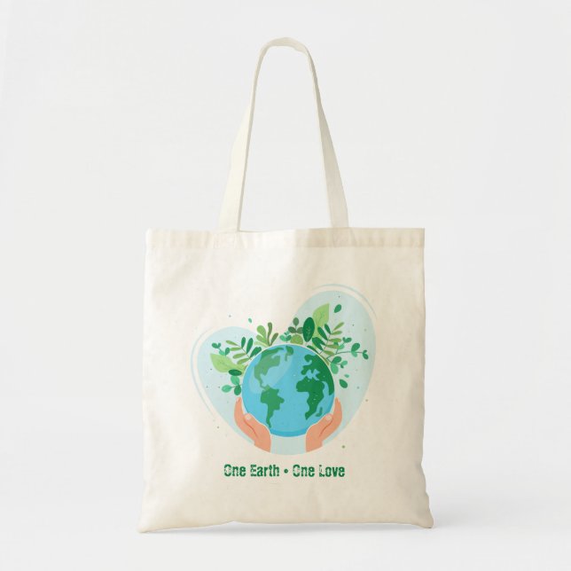 Tote Bag Sauvez la planète. Une Terre Un Amour (Devant)