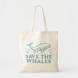 Tote Bag Sauvez les baleines jolie esthétique rétro