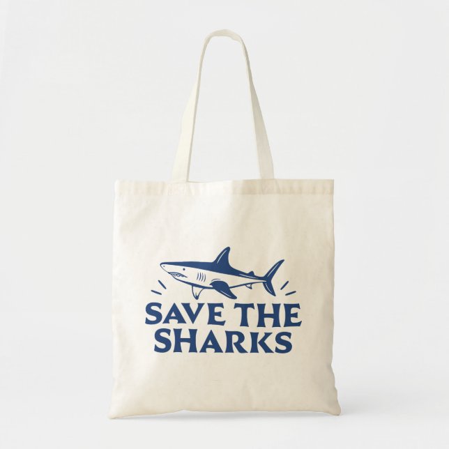 Tote Bag Sauvez les requins (Devant)