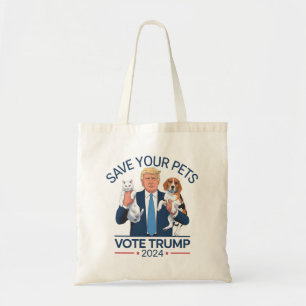 Tote Bag Sauvez Vos Animaux Votez Trump Élection US Citatio