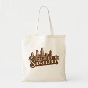 Tote Bag Savannah Géorgie horizon vintage  