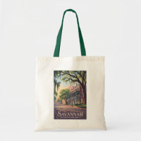 Savannah Géorgie Illustration Voyage Art Vintage