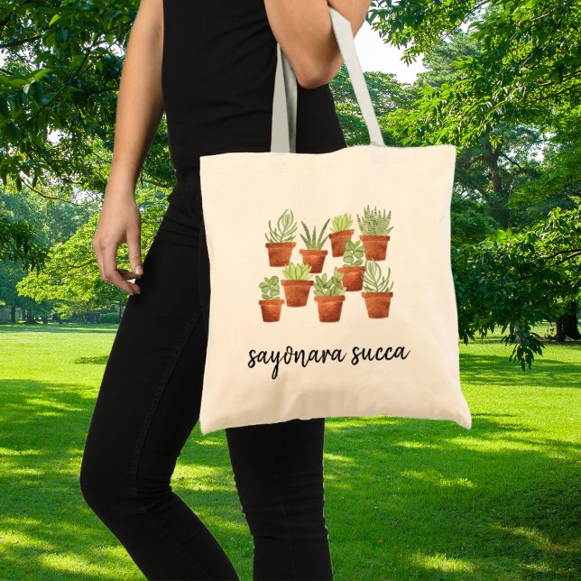 Tote Bag Sayonara Succa Amusante Plante Succulente (Créateur téléchargé)