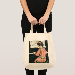 Tote Bag Scales de Jessie Willcox Smith, Piano Music Girl