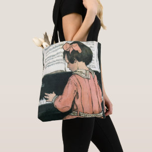 Tote Bag Scales de Jessie Willcox Smith, Piano Music Girl